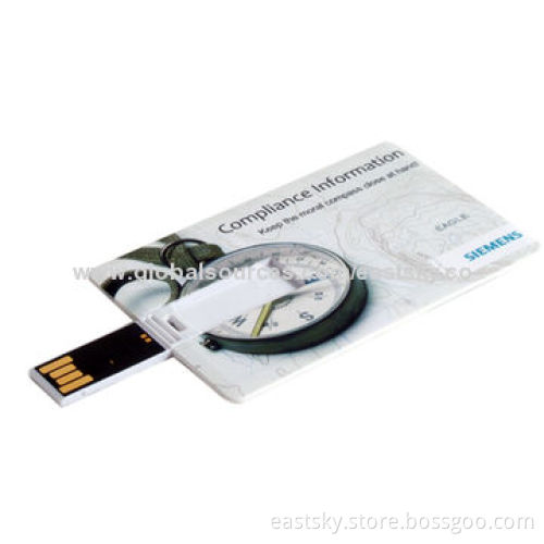 Promotional Business Card Style USB, Free Charge of Customized Pictures Printing